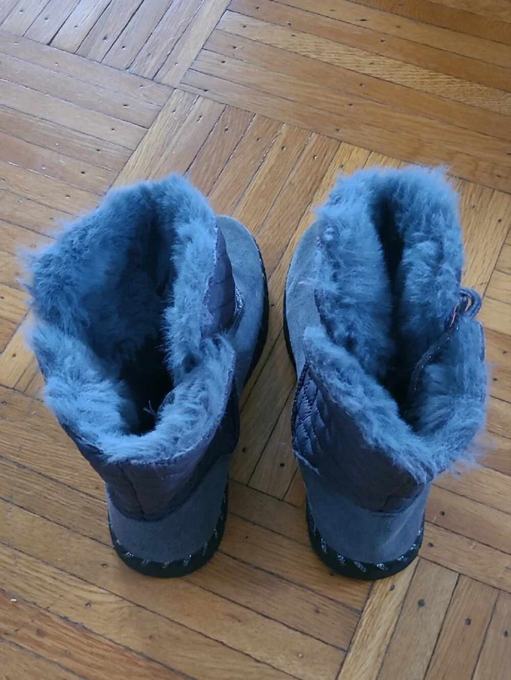 Muk Luks Women's Gray Faux-Fur Winter Boots